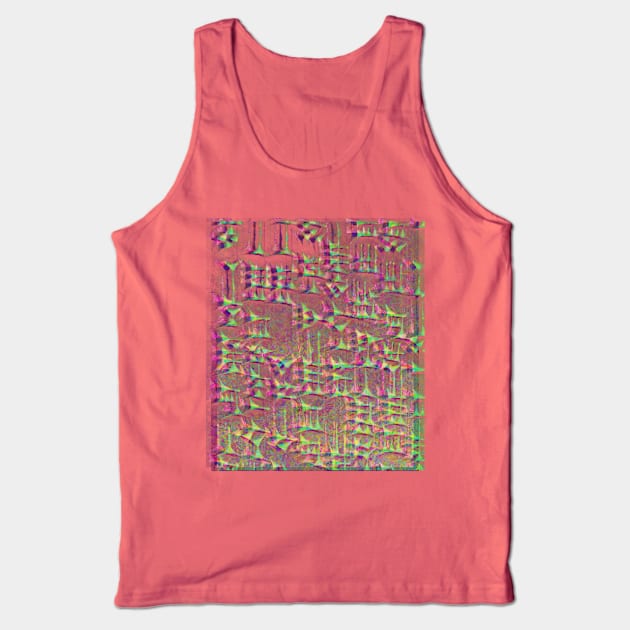 Sumerian Cuneiform Psychedelic Tank Top by indusdreaming